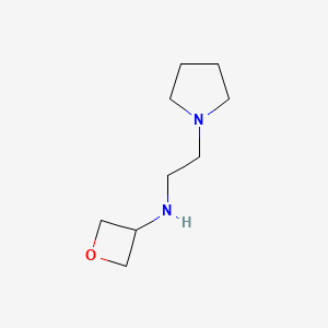 molecular formula C9H18N2O B12982611 N-(2-(Pyrrolidin-1-yl)ethyl)oxetan-3-amine 