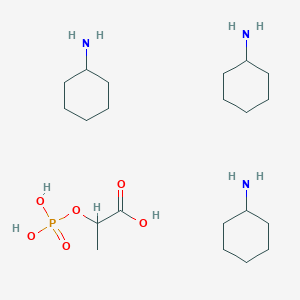 molecular formula C21H46N3O6P B12982621 Tricyclohexanamine 2-(phosphonooxy)propanoate 
