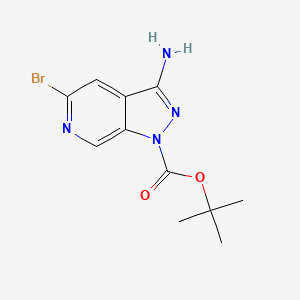 molecular formula C11H13BrN4O2 B12982683 tert-Butyl 3-amino-5-bromo-1H-pyrazolo[3,4-c]pyridine-1-carboxylate 