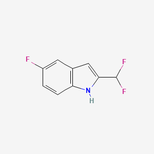 molecular formula C9H6F3N B12982694 2-(Difluoromethyl)-5-fluoro-1H-indole 
