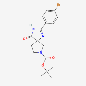 molecular formula C17H20BrN3O3 B12982785 tert-Butyl 2-(4-bromophenyl)-4-oxo-1,3,7-triazaspiro[4.4]non-1-ene-7-carboxylate 