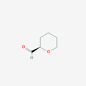 molecular formula C6H10O2 B12982940 (R)-Tetrahydro-2H-pyran-2-carbaldehyde 