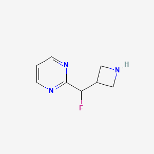 molecular formula C8H10FN3 B12982980 2-(Azetidin-3-ylfluoromethyl)pyrimidine 