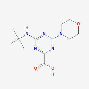 molecular formula C12H19N5O3 B1298307 4-tert-Butylamino-6-morpholin-4-yl-[1,3,5]triazine-2-carboxylic acid CAS No. 626223-45-8