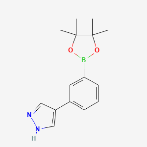 molecular formula C15H19BN2O2 B12983154 4-(3-(4,4,5,5-Tetramethyl-1,3,2-dioxaborolan-2-yl)phenyl)-1H-pyrazole 