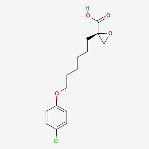 molecular formula C15H19ClO4 B12983262 Oxiranecarboxylic acid, 2-[6-(4-chlorophenoxy)hexyl]-, (R)- CAS No. 124083-14-3