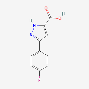 molecular formula C10H7FN2O2 B1298327 3-(4-fluorophenyl)-1H-pyrazole-5-carboxylic acid CAS No. 870704-22-6
