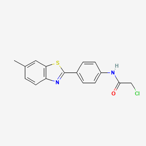 molecular formula C16H13ClN2OS B1298328 2-chloro-N-[4-(6-methyl-1,3-benzothiazol-2-yl)phenyl]acetamide CAS No. 87992-61-8