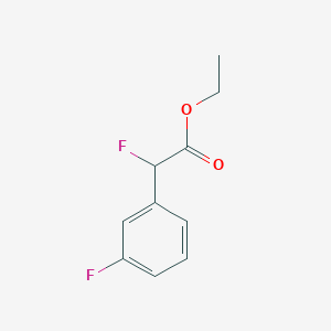 molecular formula C10H10F2O2 B12983359 Ethyl 2-fluoro-2-(3-fluorophenyl)acetate 
