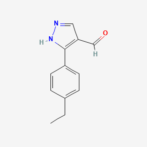 molecular formula C12H12N2O B1298341 3-(4-ethylphenyl)-1H-pyrazole-4-carbaldehyde CAS No. 350999-89-2