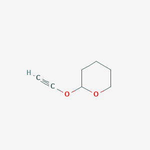 molecular formula C7H10O2 B12983584 2-(Ethynyloxy)oxane CAS No. 73229-27-3
