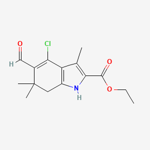 molecular formula C15H18ClNO3 B1298370 4-Chloro-5-formyl-3,6,6-trimethyl-6,7-dihydro-1H-indole-2-carboxylic acid ethyl ester CAS No. 333780-20-4