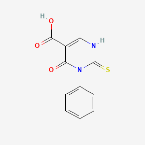 molecular formula C11H8N2O3S B12983791 4-Oxo-3-phenyl-2-thioxo-1,2,3,4-tetrahydropyrimidine-5-carboxylic acid 