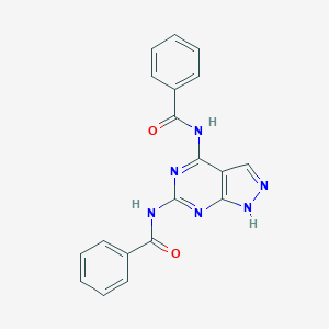molecular formula C19H14N6O2 B012984 4,6-Dibenzamidopyrazole(3,4-d)pyrimidine CAS No. 108536-61-4