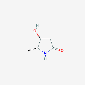 molecular formula C5H9NO2 B12984002 (4R,5R)-4-hydroxy-5-methylpyrrolidin-2-one 