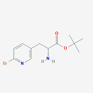 molecular formula C12H17BrN2O2 B12984016 tert-Butyl 2-amino-3-(6-bromopyridin-3-yl)propanoate 