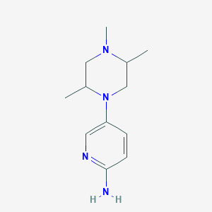 molecular formula C12H20N4 B12984035 5-(2,4,5-Trimethylpiperazin-1-yl)pyridin-2-amine 