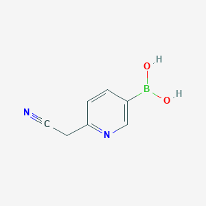 molecular formula C7H7BN2O2 B12984247 (6-(Cyanomethyl)pyridin-3-yl)boronic acid 