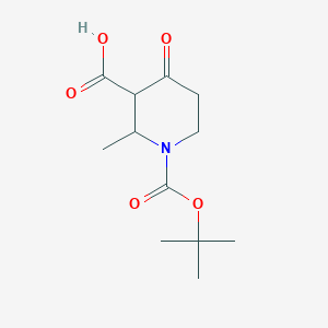 molecular formula C12H19NO5 B12984262 1-(tert-Butoxycarbonyl)-2-methyl-4-oxopiperidine-3-carboxylic acid 