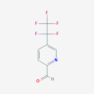 molecular formula C8H4F5NO B12984290 5-(1,1,2,2,2-Pentafluoroethyl)pyridine-2-carbaldehyde 