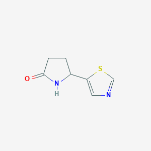 molecular formula C7H8N2OS B12984330 5-(Thiazol-5-yl)pyrrolidin-2-one 
