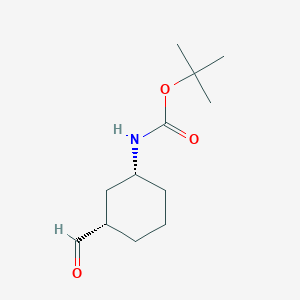 molecular formula C12H21NO3 B12984342 tert-Butyl ((1R,3S)-3-formylcyclohexyl)carbamate 