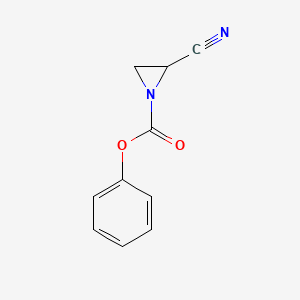 molecular formula C10H8N2O2 B12984385 Phenyl 2-cyanoaziridine-1-carboxylate 