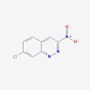 molecular formula C8H4ClN3O2 B12984386 7-Chloro-3-nitrocinnoline 
