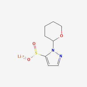 molecular formula C8H11LiN2O3S B12984396 Lithium 1-(tetrahydro-2H-pyran-2-yl)-1H-pyrazole-5-sulfinate 