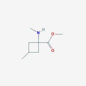 molecular formula C8H15NO2 B12984418 Methyl 3-methyl-1-(methylamino)cyclobutane-1-carboxylate 