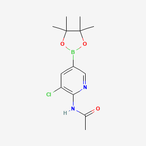 molecular formula C13H18BClN2O3 B12984475 N-(3-Chloro-5-(4,4,5,5-tetramethyl-1,3,2-dioxaborolan-2-yl)pyridin-2-yl)acetamide 