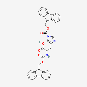 molecular formula C36H29N3O6 B12984491 Na,Nt-bis(((9H-fluoren-9-yl)methoxy)carbonyl)-DL-histidine 