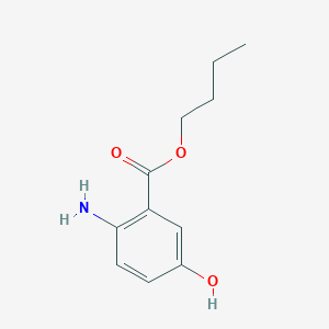 molecular formula C11H15NO3 B12984511 Butyl 2-amino-5-hydroxybenzoate 