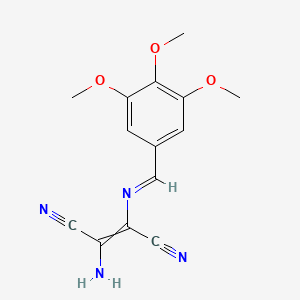 molecular formula C14H14N4O3 B1298460 2-Amino-3-[(3,4,5-trimethoxyphenyl)methylideneamino]but-2-enedinitrile CAS No. 69519-12-6
