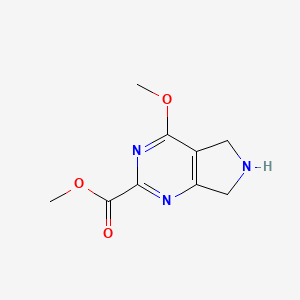molecular formula C9H11N3O3 B12984637 Methyl 4-methoxy-6,7-dihydro-5H-pyrrolo[3,4-d]pyrimidine-2-carboxylate 