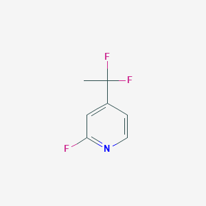 molecular formula C7H6F3N B12984718 Pyridine, 4-(1,1-difluoroethyl)-2-fluoro- 