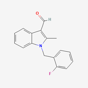 molecular formula C17H14FNO B1298475 1-(2-Fluoro-benzyl)-2-methyl-1H-indole-3-carbaldehyde CAS No. 347323-87-9