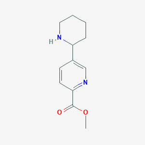 molecular formula C12H16N2O2 B12984850 Methyl 5-(piperidin-2-yl)picolinate 