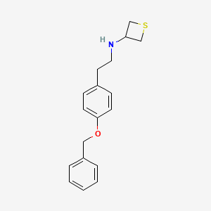 molecular formula C18H21NOS B12984858 N-(4-(Benzyloxy)phenethyl)thietan-3-amine 