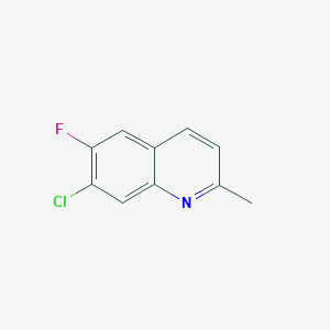 molecular formula C10H7ClFN B12984860 7-Chloro-6-fluoro-2-methylquinoline 