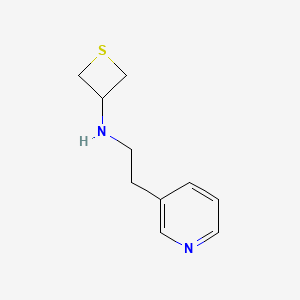 molecular formula C10H14N2S B12984963 N-(2-(Pyridin-3-yl)ethyl)thietan-3-amine 