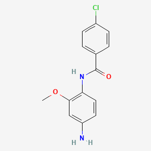 molecular formula C14H13ClN2O2 B1298501 N-(4-Amino-2-methoxy-phenyl)-4-chloro-benzamide CAS No. 436089-17-7