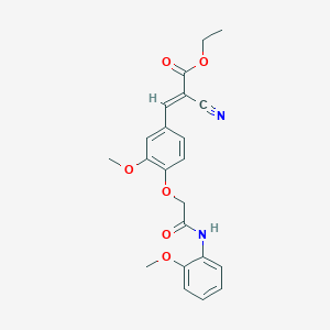 molecular formula C22H22N2O6 B12985036 Ethyl 2-cyano-3-(3-methoxy-4-(2-((2-methoxyphenyl)amino)-2-oxoethoxy)phenyl)acrylate 