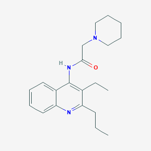 molecular formula C21H29N3O B12985111 N-(3-ethyl-2-propylquinolin-4-yl)-2-(piperidin-1-yl)acetamide 