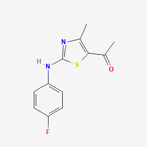 molecular formula C12H11FN2OS B1298514 1-[2-(4-Fluoroanilino)-4-methyl-1,3-thiazol-5-yl]-1-ethanone CAS No. 952183-69-6