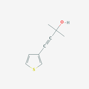 molecular formula C9H10OS B12985216 3-Butyn-2-ol, 2-methyl-4-(3-thienyl)- CAS No. 133844-85-6
