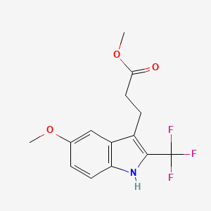 molecular formula C14H14F3NO3 B12985244 Methyl 3-(5-methoxy-2-(trifluoromethyl)-1H-indol-3-yl)propanoate 