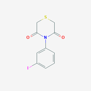 molecular formula C10H8INO2S B12985281 4-(3-Iodophenyl)thiomorpholine-3,5-dione 
