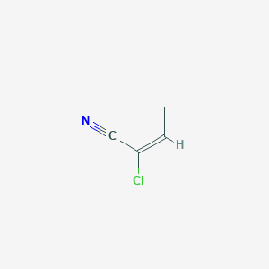 molecular formula C4H4ClN B12985290 (E)-2-chlorobut-2-enenitrile 