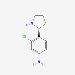 molecular formula C10H13ClN2 B12985307 (S)-3-Chloro-4-(pyrrolidin-2-yl)aniline 